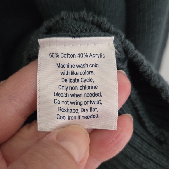 Urban Pipeline Crew Neck Sweater Green Black Bear Knit Long Sleeve Size Large - Picture 6 of 6